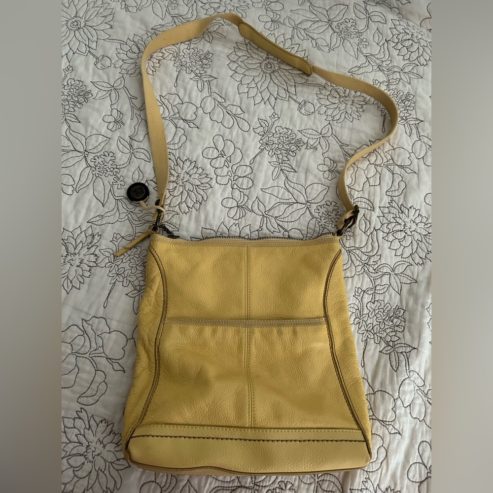 The Sak Yellow Leather Crossbody Bag with Adjustable Strap